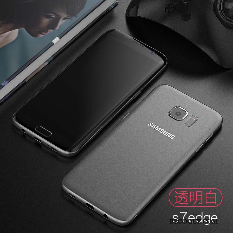 Samsung Galaxy S7 Edge Simple Incassable Coque De Téléphone Très Mince Noir Étui