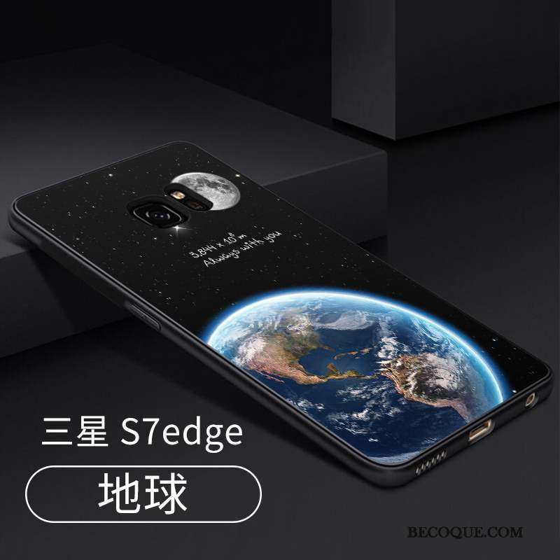 Samsung Galaxy S7 Edge Support Noir Coque De Téléphone Ornements Suspendus Incassable Tout Compris