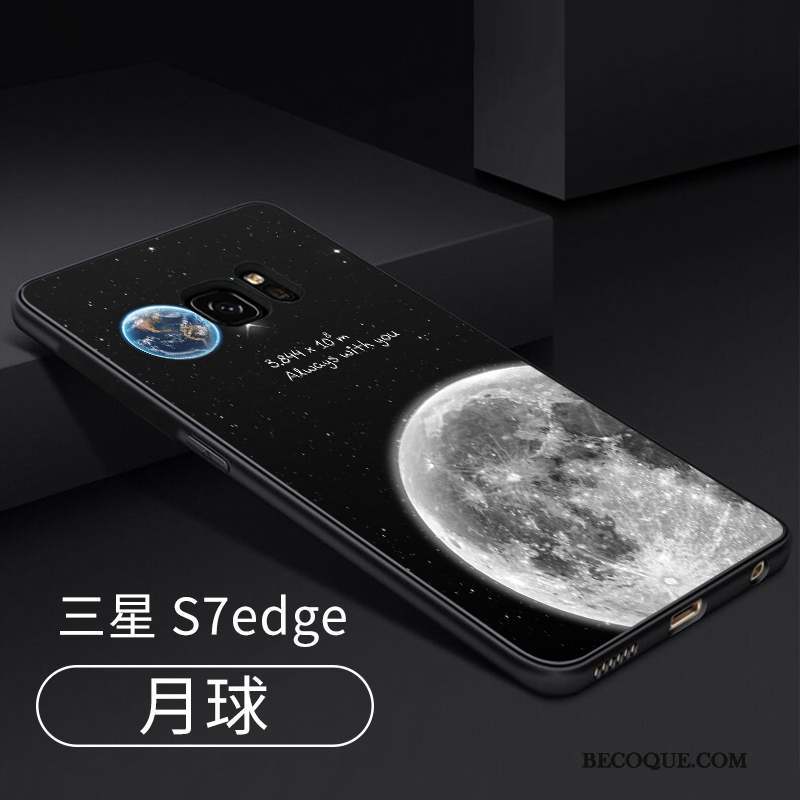 Samsung Galaxy S7 Edge Support Noir Coque De Téléphone Ornements Suspendus Incassable Tout Compris