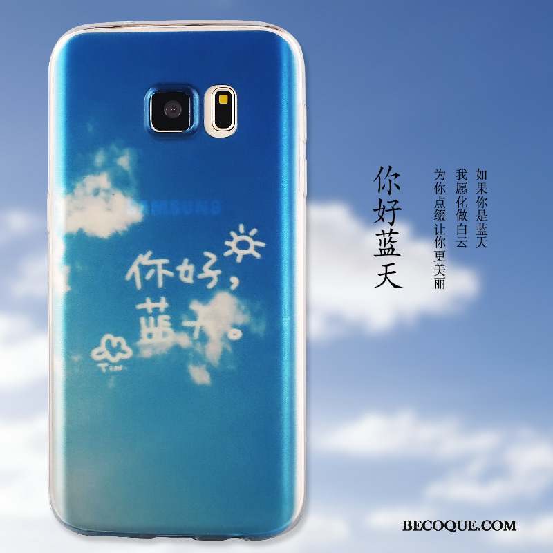 Samsung Galaxy S7 Edge Étui Bleu Incassable Protection Fluide Doux Coque De Téléphone