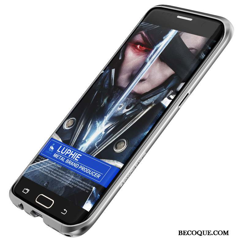 Samsung Galaxy S7 Edge Étui Border Argent Coque De Téléphone Incassable Protection