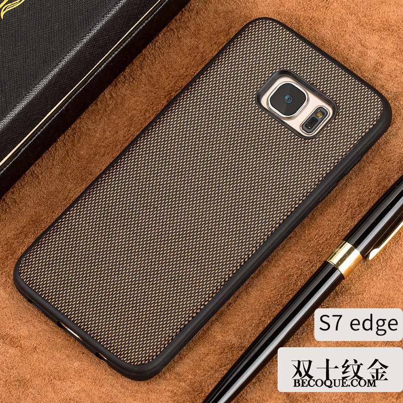 Samsung Galaxy S7 Edge Étui En Cuir Luxe Coque Élégant Cuir Véritable Silicone