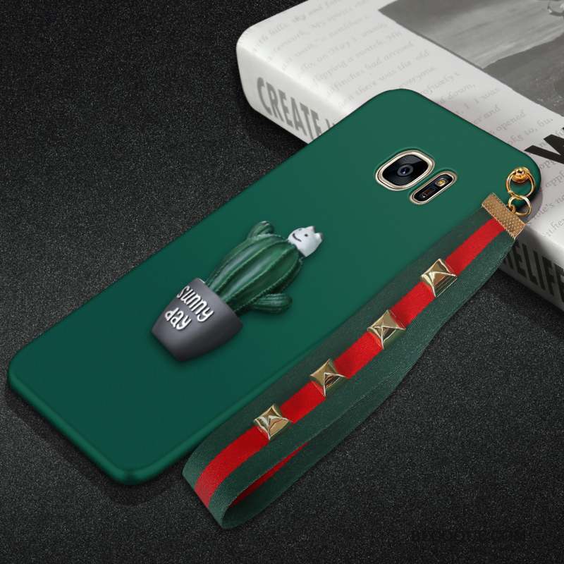 Samsung Galaxy S7 Fluide Doux Coque De Téléphone Vert Foncé Silicone Protection Incassable