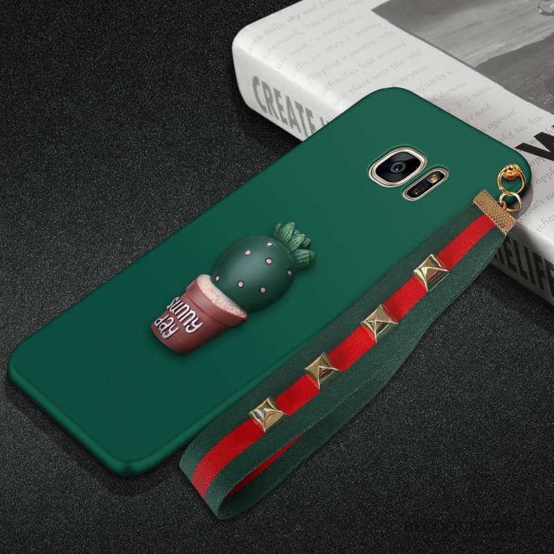 Samsung Galaxy S7 Fluide Doux Coque De Téléphone Vert Foncé Silicone Protection Incassable