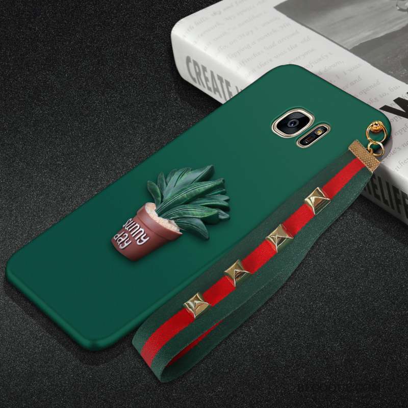 Samsung Galaxy S7 Fluide Doux Coque De Téléphone Vert Foncé Silicone Protection Incassable