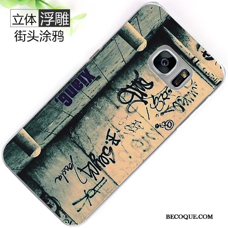 Samsung Galaxy S7 Incassable Téléphone Portable Coque Gaufrage Étui Jaune
