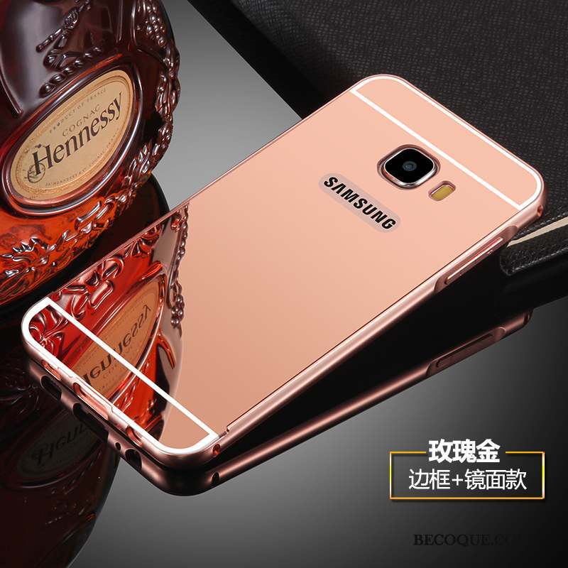 Samsung Galaxy S7 Protection Métal Coque Miroir Noir Étui