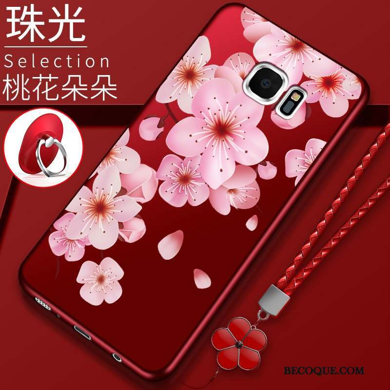Samsung Galaxy S7 Protection Rouge Coque De Téléphone Silicone Tendance Étui