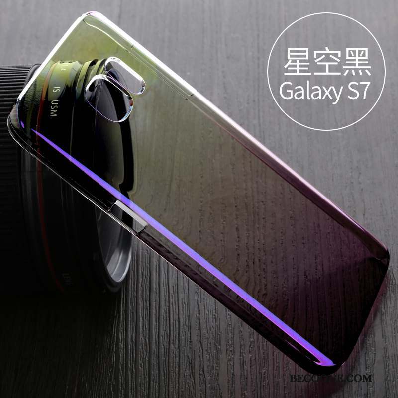 Samsung Galaxy S7 Protection Transparent Créatif Étui Bleu Coque De Téléphone