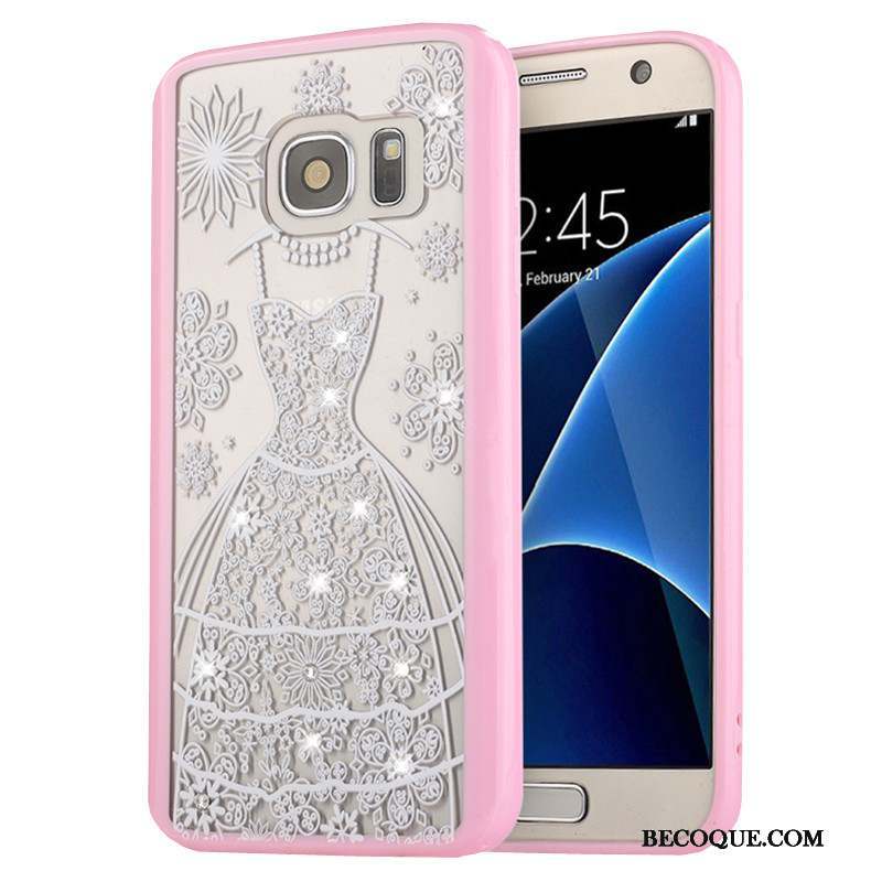 Samsung Galaxy S7 Rose Coque De Téléphone Fluide Doux Téléphone Portable Silicone Étui