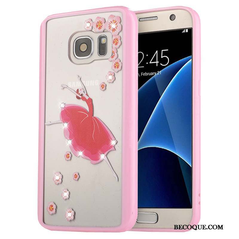 Samsung Galaxy S7 Rose Coque De Téléphone Fluide Doux Téléphone Portable Silicone Étui