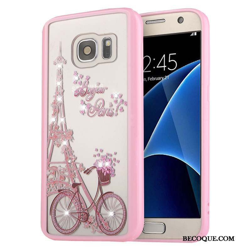 Samsung Galaxy S7 Rose Coque De Téléphone Fluide Doux Téléphone Portable Silicone Étui