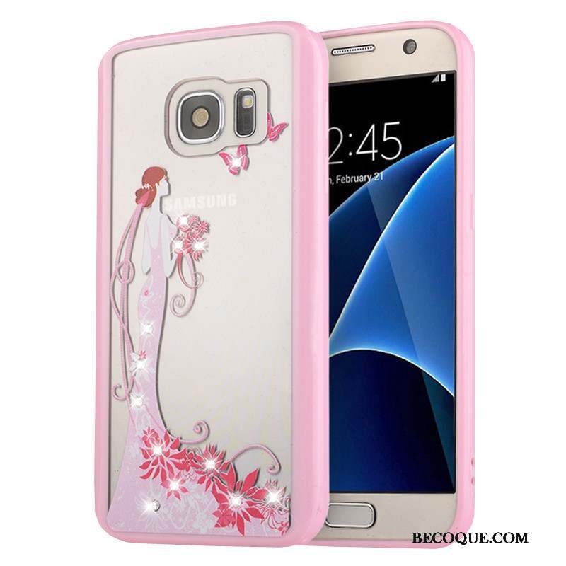 Samsung Galaxy S7 Rose Coque De Téléphone Fluide Doux Téléphone Portable Silicone Étui