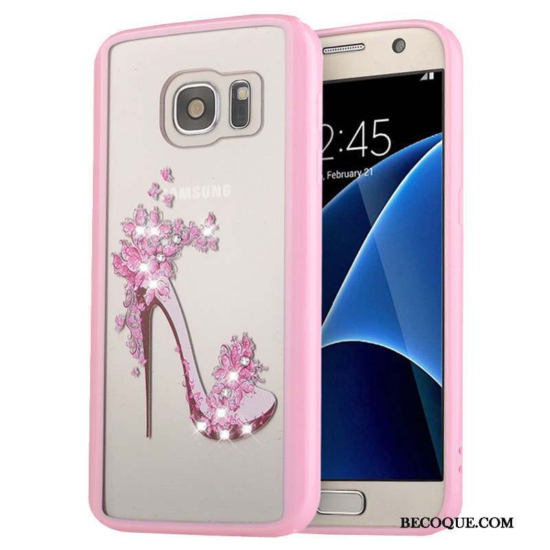 Samsung Galaxy S7 Rose Coque De Téléphone Fluide Doux Téléphone Portable Silicone Étui