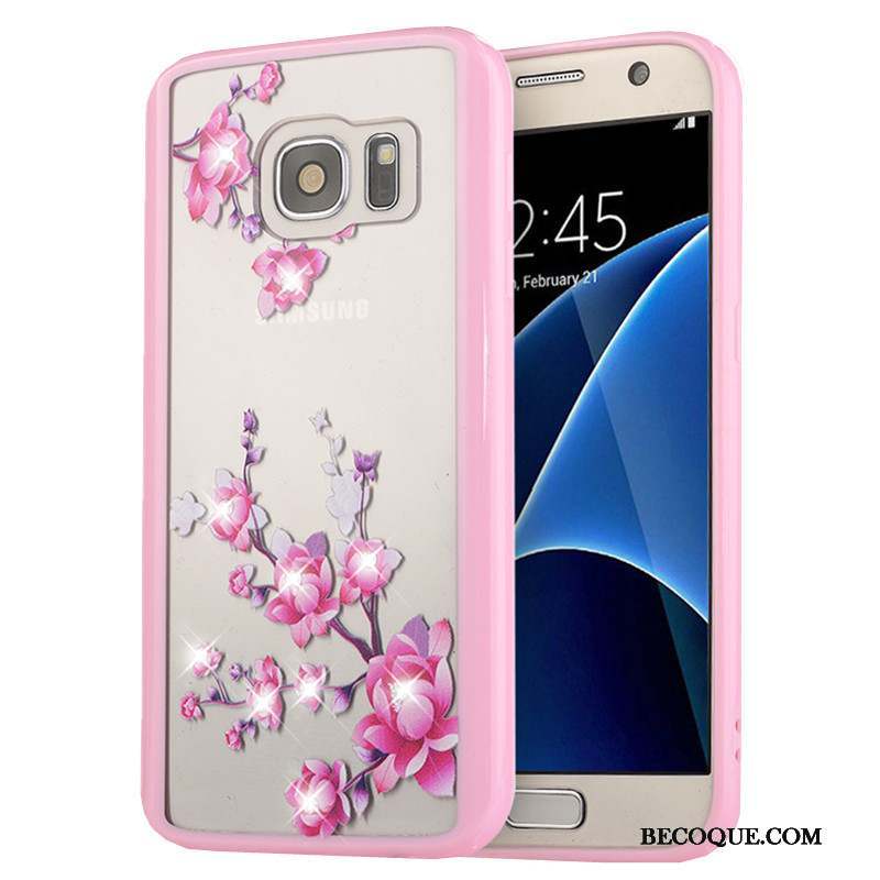 Samsung Galaxy S7 Rose Coque De Téléphone Fluide Doux Téléphone Portable Silicone Étui