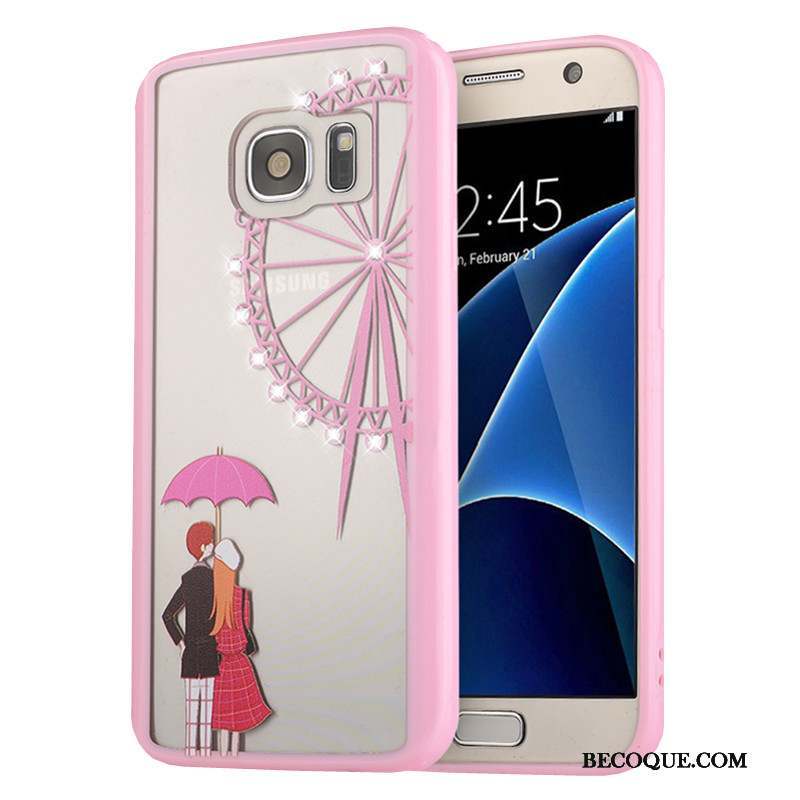 Samsung Galaxy S7 Rose Coque De Téléphone Fluide Doux Téléphone Portable Silicone Étui