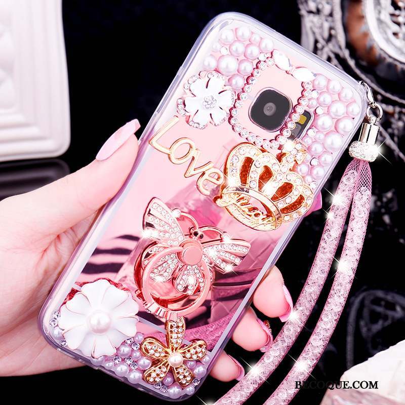 Samsung Galaxy S7 Silicone Strass Tendance Anneau Fluide Doux Coque De Téléphone