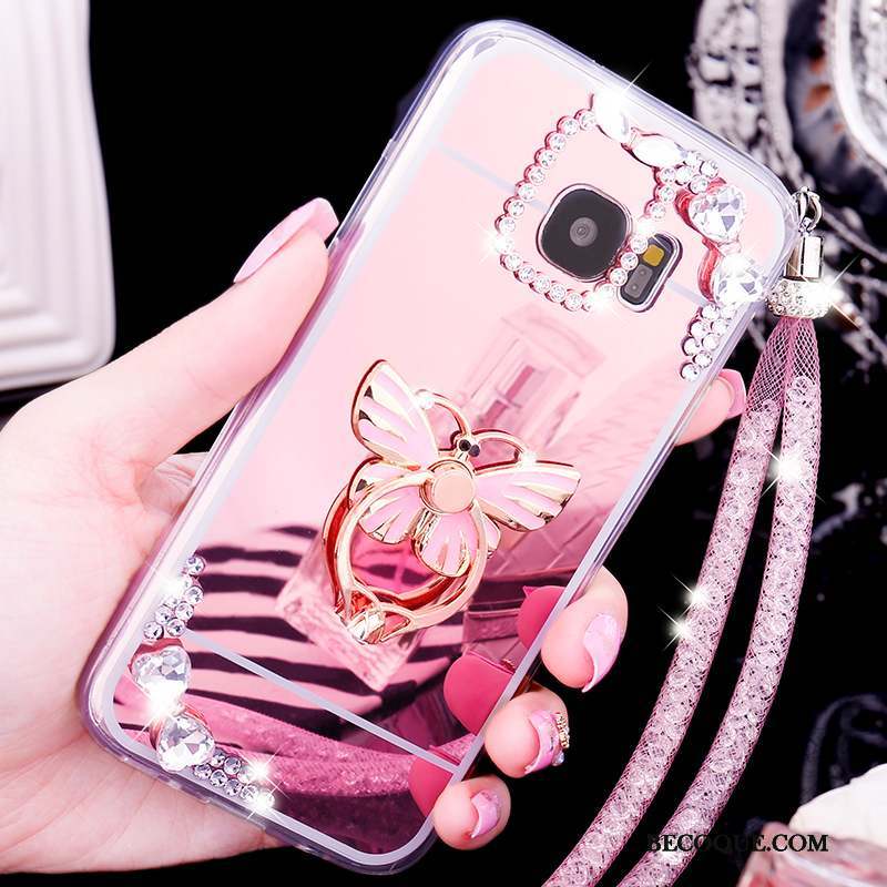 Samsung Galaxy S7 Silicone Strass Tendance Anneau Fluide Doux Coque De Téléphone