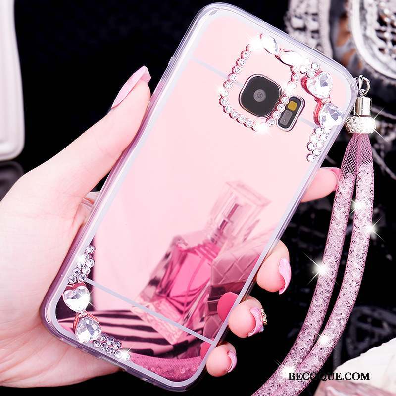 Samsung Galaxy S7 Silicone Strass Tendance Anneau Fluide Doux Coque De Téléphone