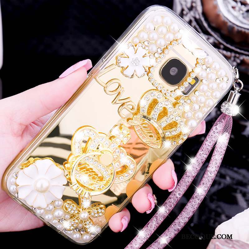 Samsung Galaxy S7 Silicone Strass Tendance Anneau Fluide Doux Coque De Téléphone