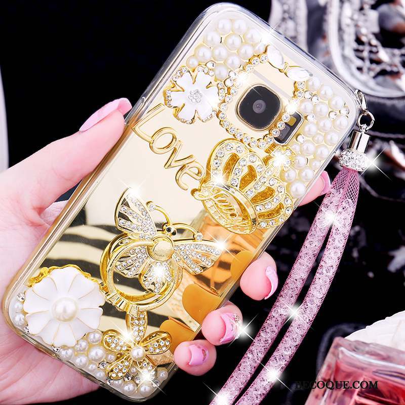 Samsung Galaxy S7 Silicone Strass Tendance Anneau Fluide Doux Coque De Téléphone