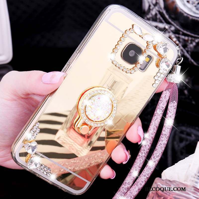 Samsung Galaxy S7 Silicone Strass Tendance Anneau Fluide Doux Coque De Téléphone