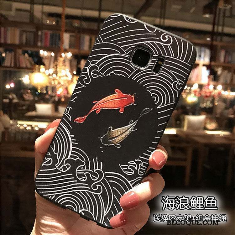 Samsung Galaxy S7 Silicone Tout Compris Personnalité Dessin Animé Bleu Coque