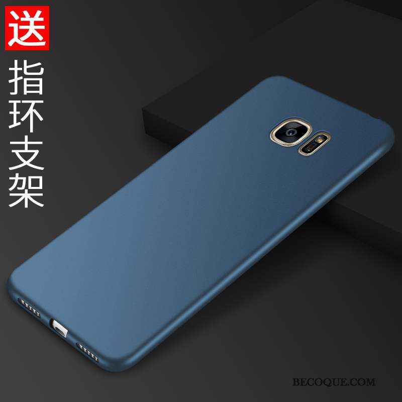 Samsung Galaxy S7 Simple Noir Coque Étui Support Protection