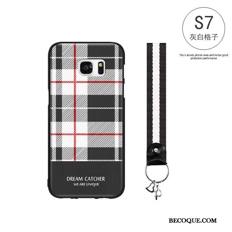 Samsung Galaxy S7 Simple Tendance Plaid Coque De Téléphone Protection Fluide Doux
