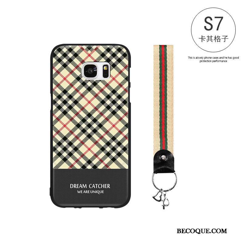Samsung Galaxy S7 Simple Tendance Plaid Coque De Téléphone Protection Fluide Doux