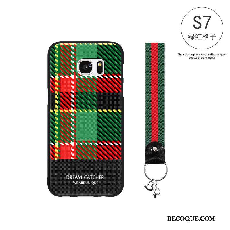 Samsung Galaxy S7 Simple Tendance Plaid Coque De Téléphone Protection Fluide Doux