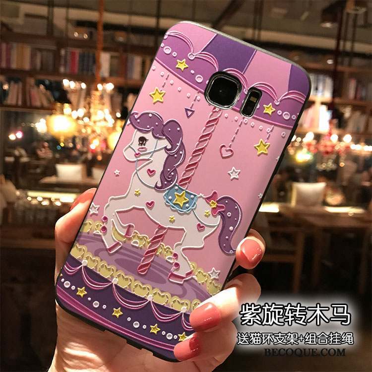 Samsung Galaxy S7 Tendance Rose Personnalité Silicone Dessin Animé Coque De Téléphone