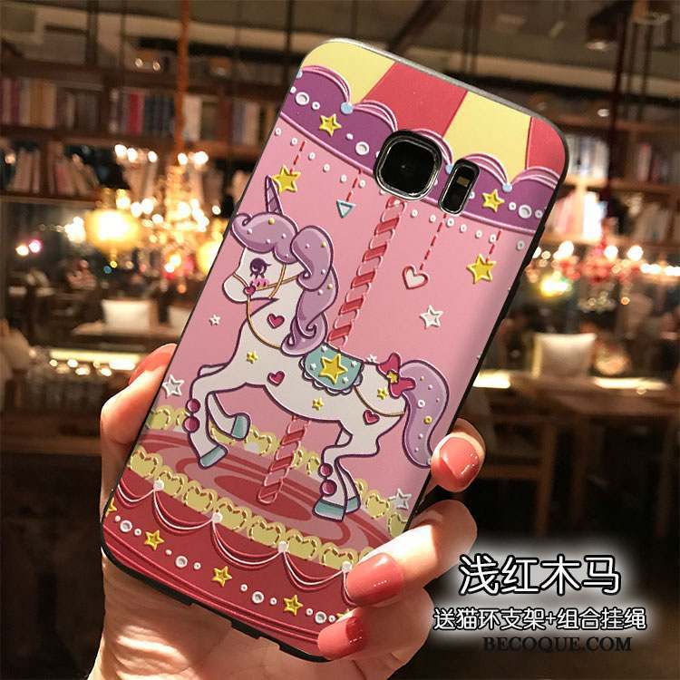 Samsung Galaxy S7 Tendance Rose Personnalité Silicone Dessin Animé Coque De Téléphone