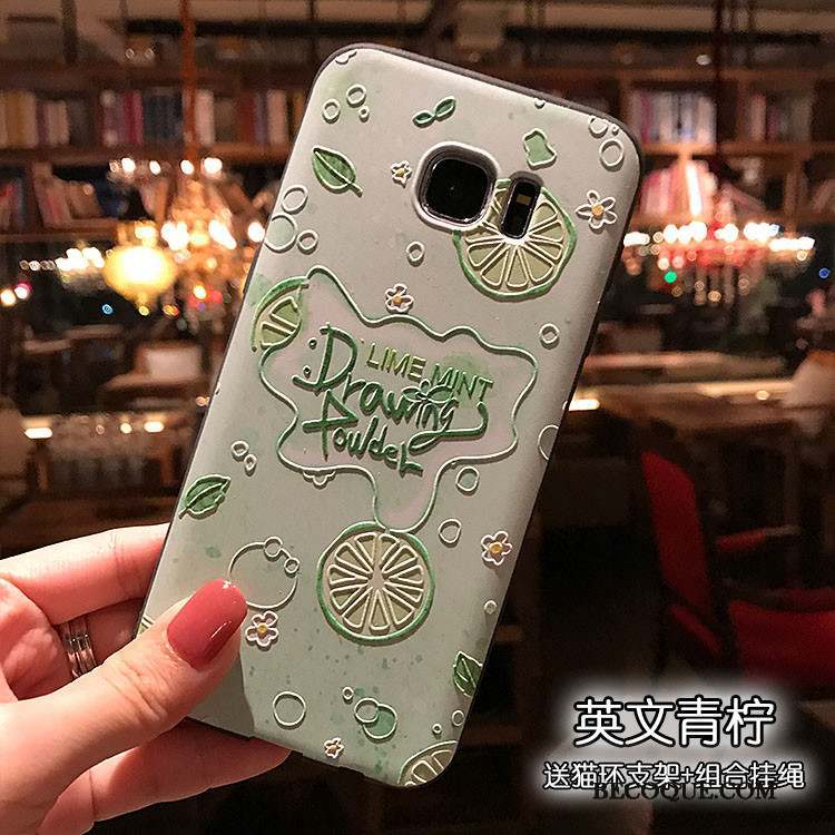 Samsung Galaxy S7 Étui Coque De Téléphone Personnalité Tout Compris Vert Délavé En Daim