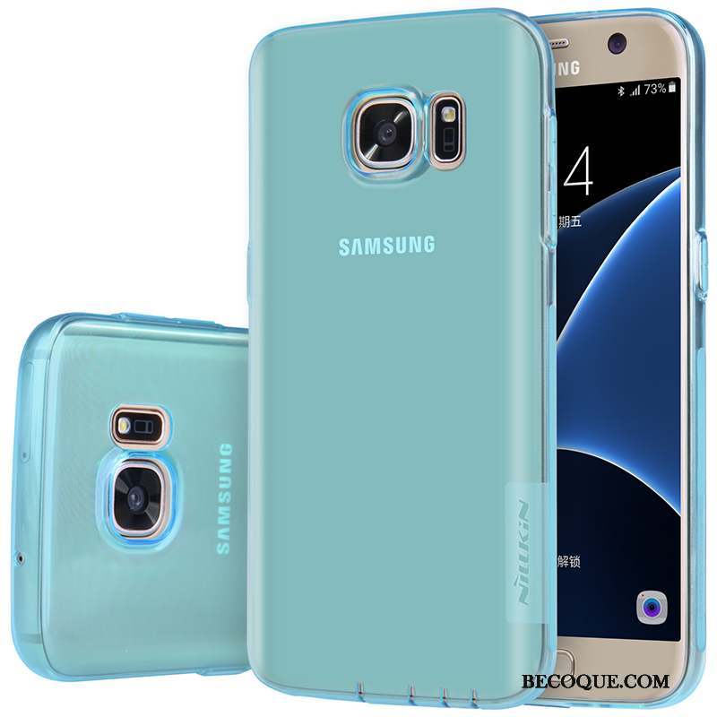 Samsung Galaxy S7 Étui Coque De Téléphone Transparent Rose Or Fluide Doux