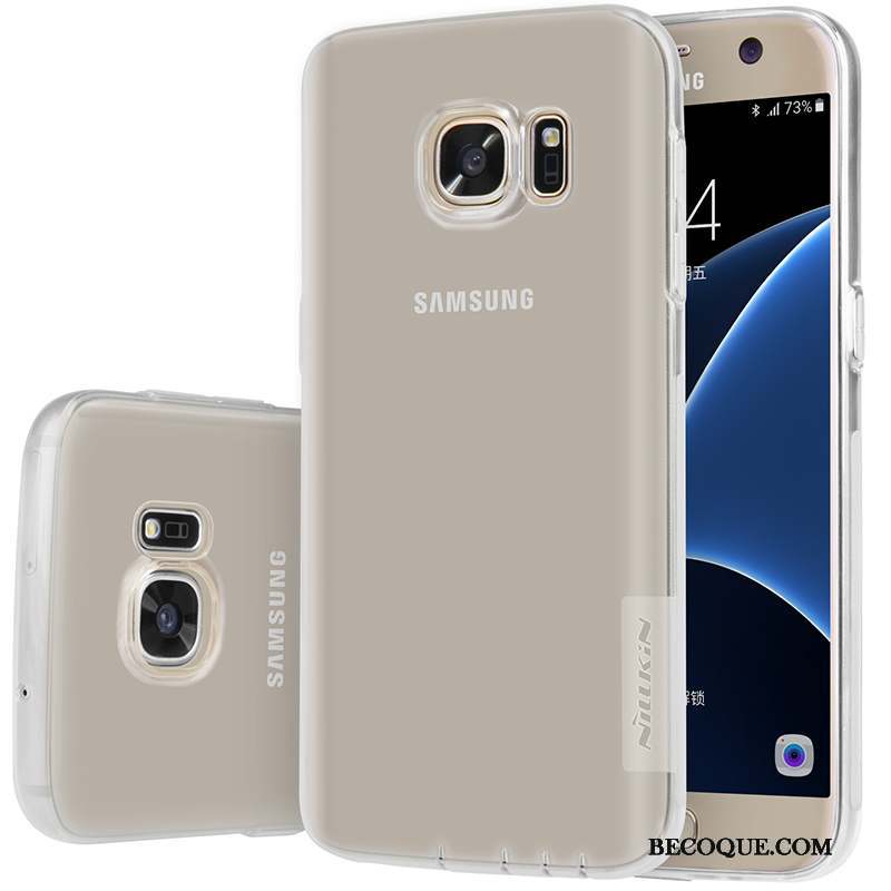 Samsung Galaxy S7 Étui Coque De Téléphone Transparent Rose Or Fluide Doux