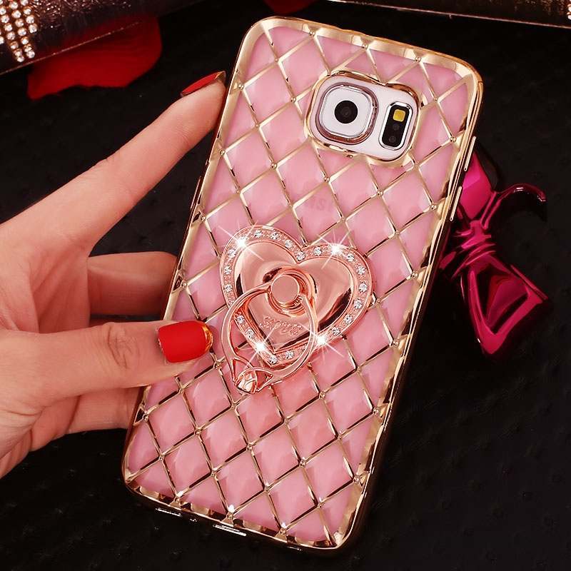 Samsung Galaxy S7 Étui Coque Fluide Doux Une Agrafe Rose Anneau