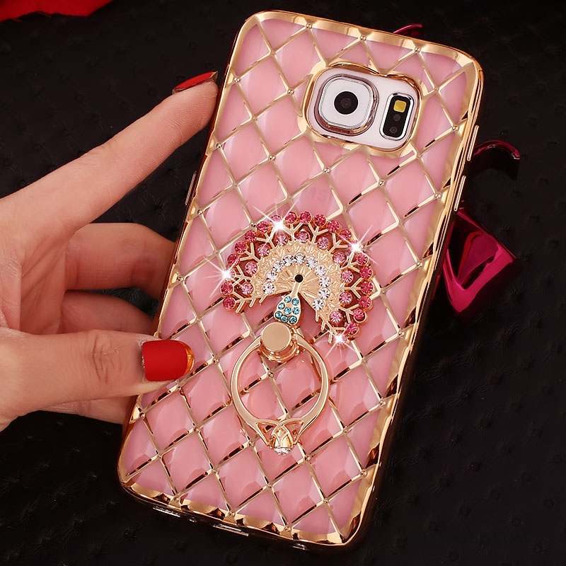 Samsung Galaxy S7 Étui Coque Fluide Doux Une Agrafe Rose Anneau