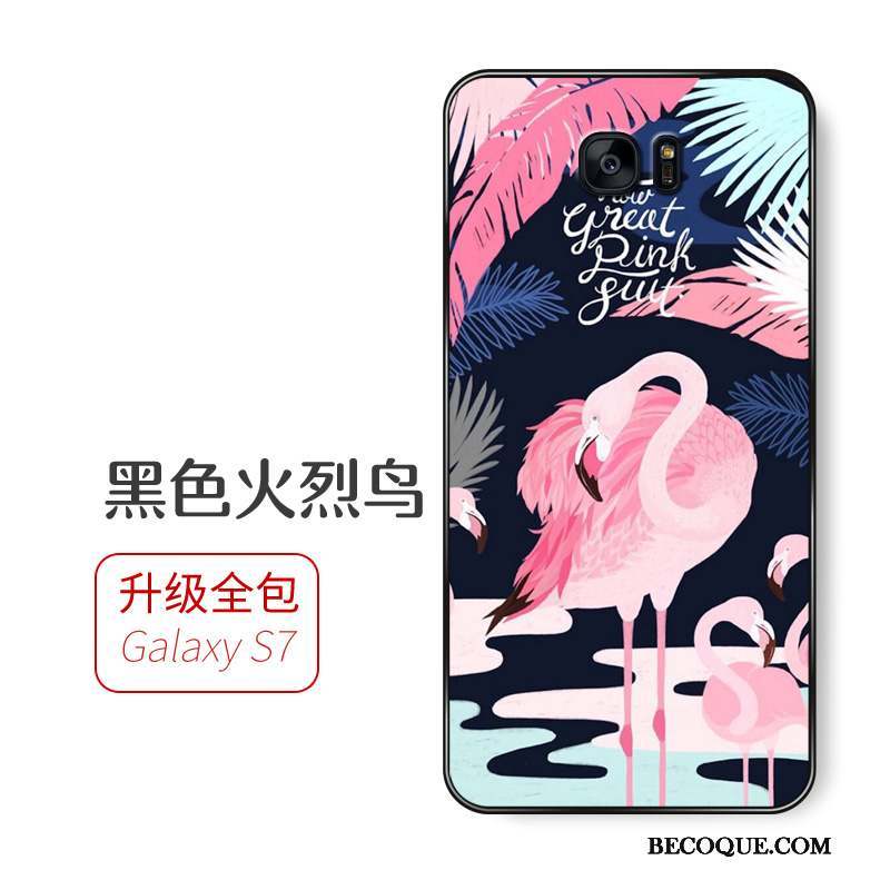 Samsung Galaxy S7 Étui Fluide Doux Coque De Téléphone Incassable Tout Compris Rose