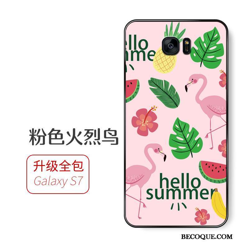 Samsung Galaxy S7 Étui Fluide Doux Coque De Téléphone Incassable Tout Compris Rose