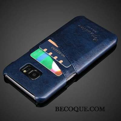 Samsung Galaxy S7 Étui Protection Téléphone Portable Carte Cuir Véritable Coque De Téléphone