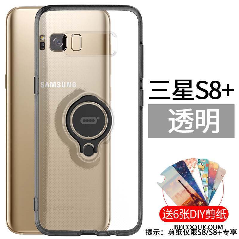 Samsung Galaxy S8+ Anneau Tout Compris Magnétisme Étui Blanc Coque