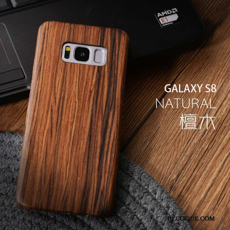 Samsung Galaxy S8+ Bois Massif Coque Cadeau Étui Protection Noir