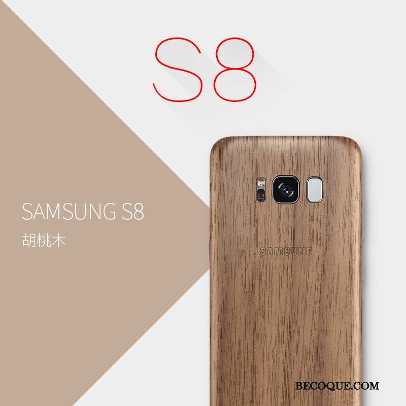 Samsung Galaxy S8+ Bois Massif Sac Protection Kaki Coque Très Mince