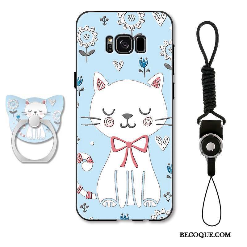 Samsung Galaxy S8 Coque Bleu Clair Dessin Animé Étui Gaufrage Incassable Charmant