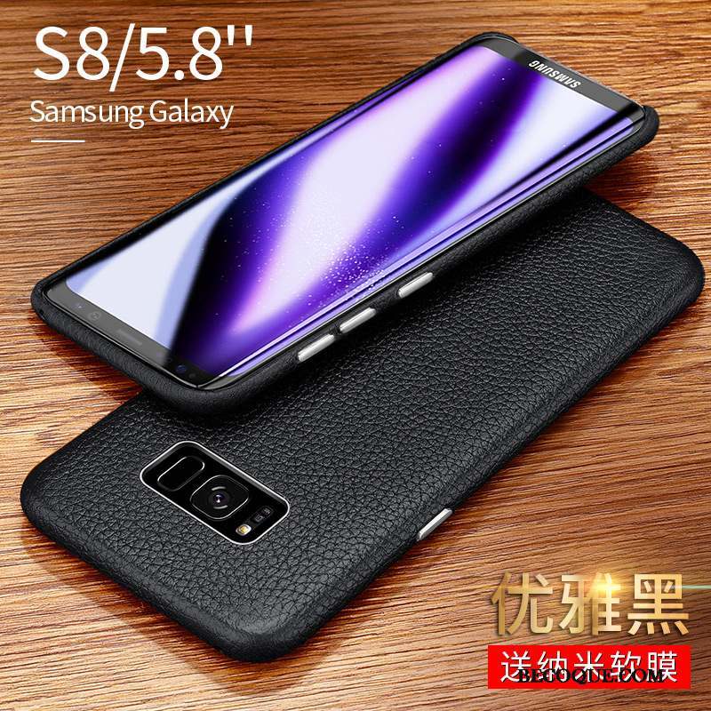 Samsung Galaxy S8+ Coque Cuir Incassable Nouveau Bleu Marin Étui En Cuir Mince