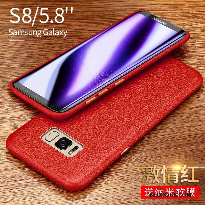 Samsung Galaxy S8+ Coque Cuir Incassable Nouveau Bleu Marin Étui En Cuir Mince