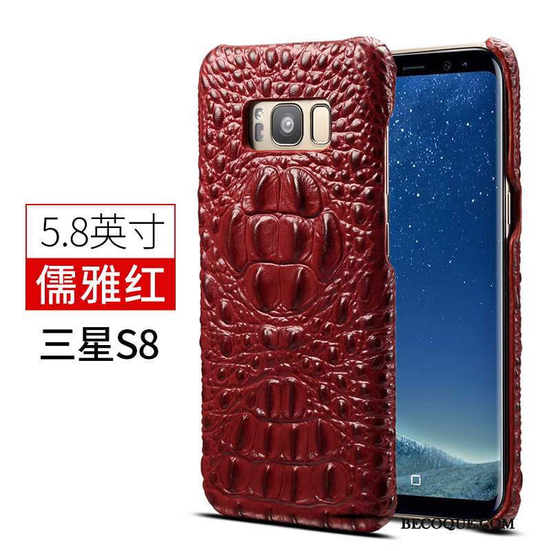 Samsung Galaxy S8+ Coque Cuir Incassable Nouveau Bleu Marin Étui En Cuir Mince