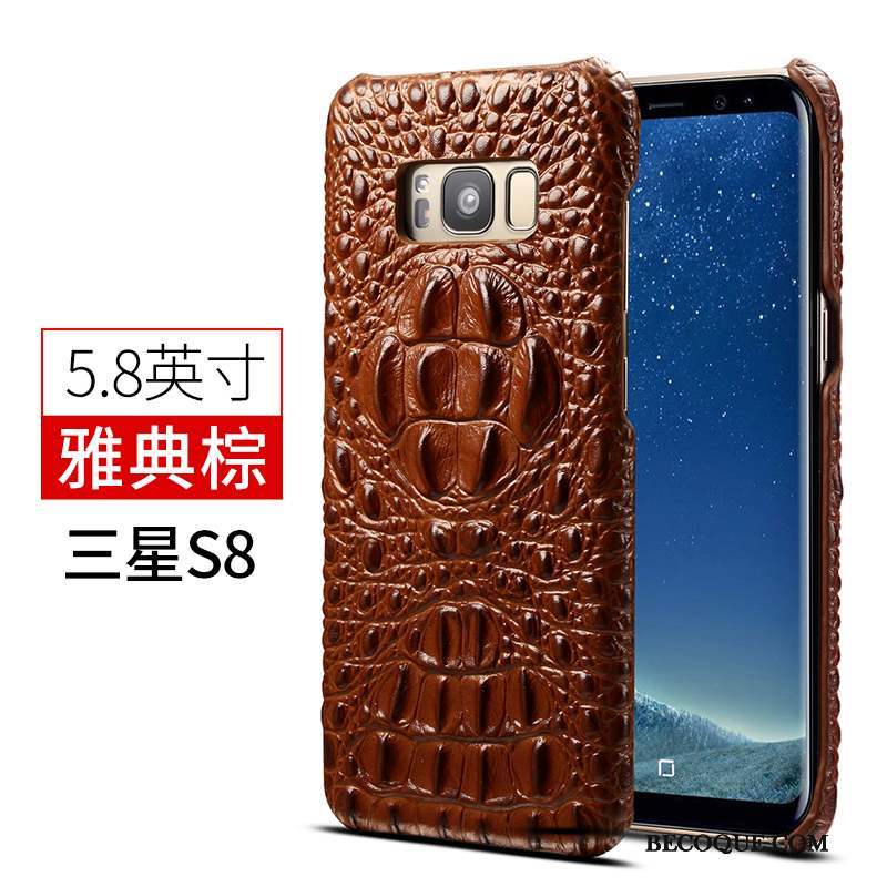 Samsung Galaxy S8+ Coque Cuir Incassable Nouveau Bleu Marin Étui En Cuir Mince