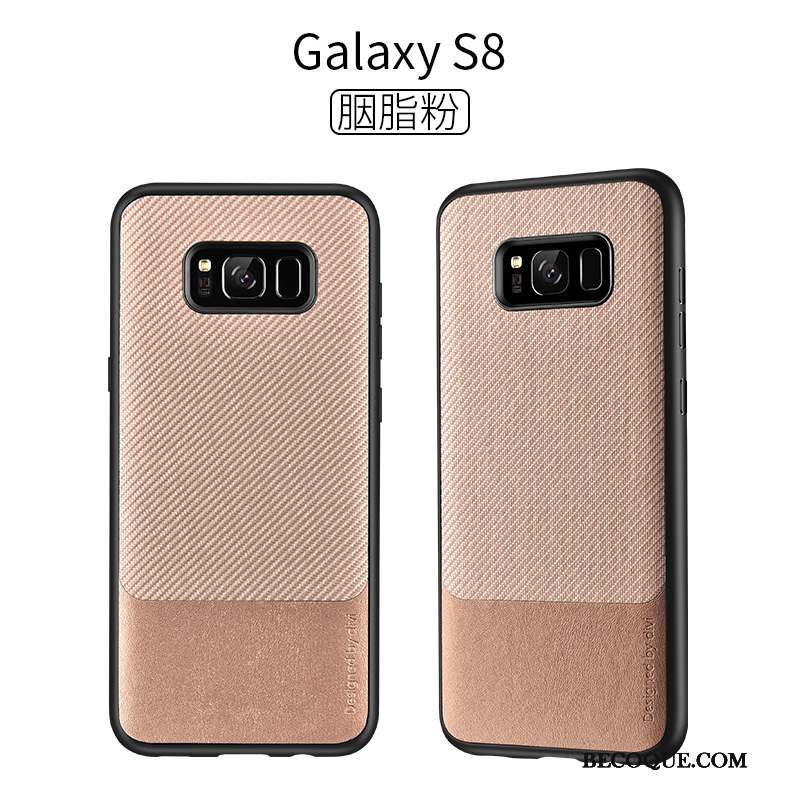 Samsung Galaxy S8 Coque De Téléphone Délavé En Daim Incassable Très Mince Rouge Silicone